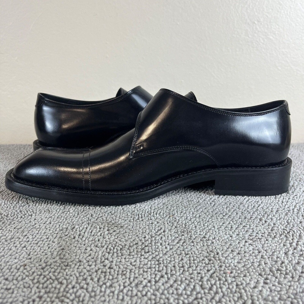 Mercanti Fiorentini Monk Strap Slip On Black Leather Dress Shoes Men's Size 12 - Picture 7 of 11